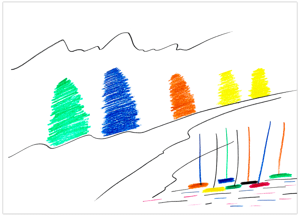 Sailboats - Art print from the Beach collection