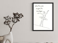 Cargar imagen en el visor de la galería, Music begins - Lámina de la colección Frases &amp; letras
